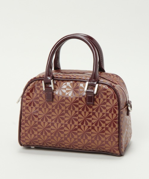 RAGEBLUE(レイジブルー)の「フラワー柄/モノグラムボストン/237608(ボストンバッグ・レディース・パープル/ブラウン/グリーン/ブラック・FREE)」の8枚目の写真