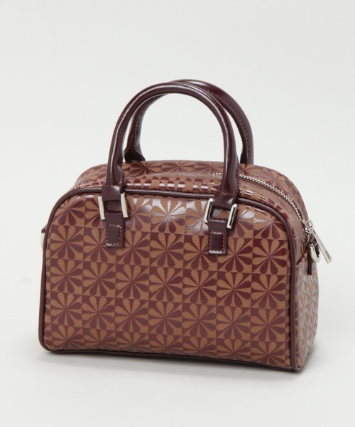 RAGEBLUE(レイジブルー)の「フラワー柄/モノグラムボストン/237608(ボストンバッグ・レディース・パープル/ブラウン/グリーン/ブラック・FREE)」の5枚目の写真