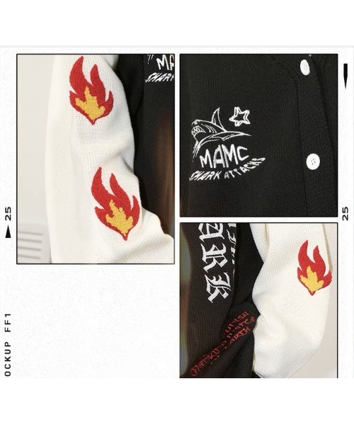 MAMC（エムエーエムシー）の「A'GEM/9 × .kom『MAMC/エムエーエムエーシー』ワッペン刺繍 スタジャン風 カーディガン（カーディガン/ボレロ・メンズ・ブラック/レッド・L）」の4枚目の写真