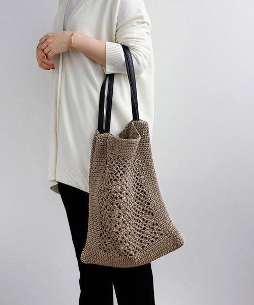 ANEMONE（アネモネ）の「かぎあみニット×レオパードトートバッグ