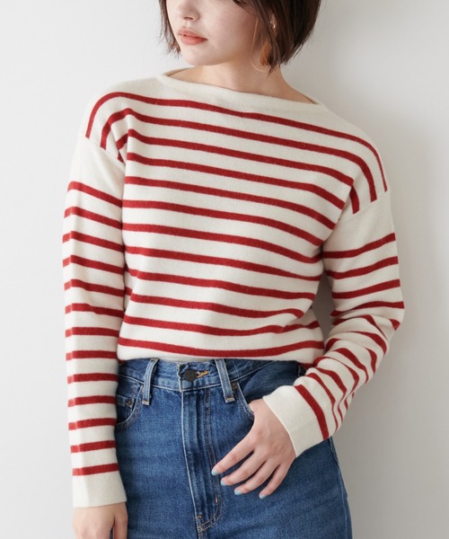 TICCA(ティッカ)の「【TICCA/ティッカ】ボートネックボーダーニット(ニット/セーター・レディース・レッド・FREE)」の9枚目の写真