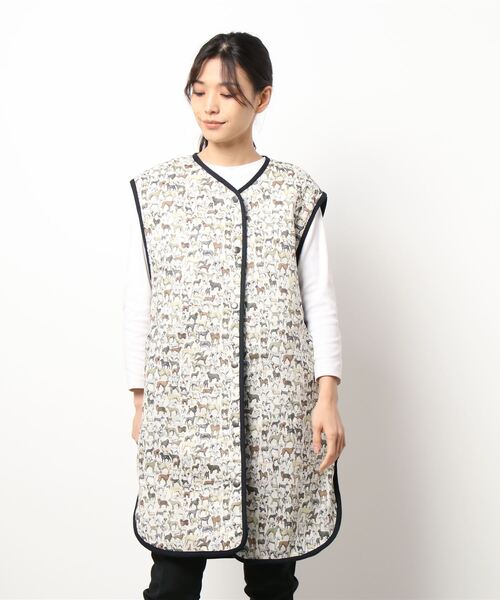 note et silence (ノートエシロンス)の「【 AMB100貨 】80サテンxリバティ ロングベスト(ベスト・レディース・ネイビー/マスタード・FREE)」の5枚目の写真