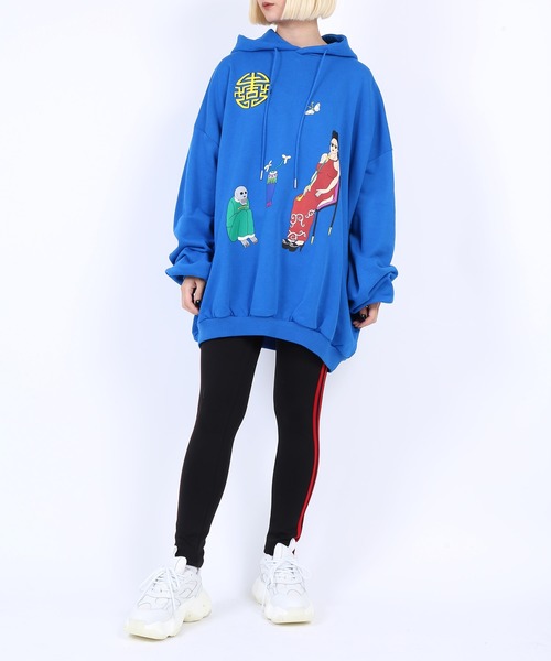 PUNYUS（プニュズ）の「MELLOWパーカー（パーカー・レディース・スミクロ/杢グレー/ブルー・4/3）」の4枚目の写真