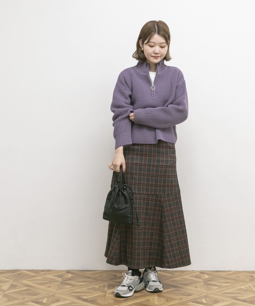 UR Lab.（アーバンリサーチラボ）の「モールチェックマーメイドスカート（スカート・レディース・ブラウン/グリーン・38/36）」の5枚目の写真