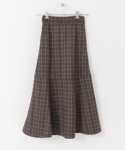 UR Lab.（アーバンリサーチラボ）の「モールチェックマーメイドスカート（スカート・レディース・ブラウン/グリーン・38/36）」の19枚目の写真