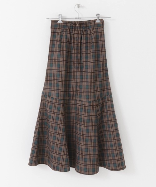 UR Lab.（アーバンリサーチラボ）の「モールチェックマーメイドスカート（スカート・レディース・ブラウン/グリーン・38/36）」の20枚目の写真