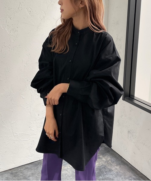 apres jour mignon(アプレジュールミニョン)の「スリット入りバンドカラーシャツ【ZOZOTOWN限定アイテム】(シャツ/ブラウス・レディース・オフホワイト/グレイッシュベージュ/ブラック・フリー/X-LARGE)」の12枚目の写真