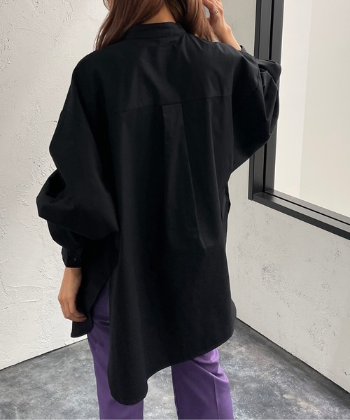 apres jour mignon(アプレジュールミニョン)の「スリット入りバンドカラーシャツ【ZOZOTOWN限定アイテム】(シャツ/ブラウス・レディース・オフホワイト/グレイッシュベージュ/ブラック・フリー/X-LARGE)」の14枚目の写真