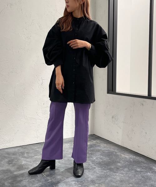 apres jour mignon(アプレジュールミニョン)の「スリット入りバンドカラーシャツ【ZOZOTOWN限定アイテム】(シャツ/ブラウス・レディース・オフホワイト/グレイッシュベージュ/ブラック・フリー/X-LARGE)」の15枚目の写真