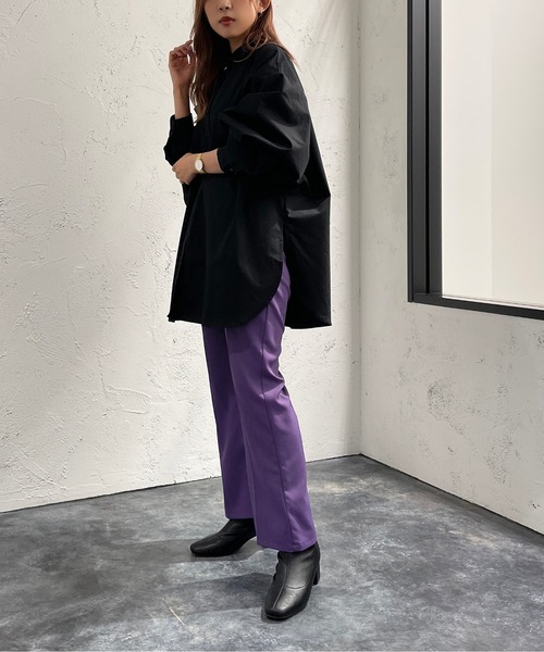 apres jour mignon(アプレジュールミニョン)の「スリット入りバンドカラーシャツ【ZOZOTOWN限定アイテム】(シャツ/ブラウス・レディース・オフホワイト/グレイッシュベージュ/ブラック・フリー/X-LARGE)」の16枚目の写真