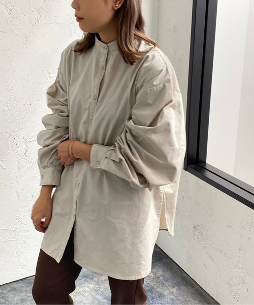 apres jour mignon(アプレジュールミニョン)の「スリット入りバンドカラーシャツ【ZOZOTOWN限定アイテム】(シャツ/ブラウス・レディース・オフホワイト/グレイッシュベージュ/ブラック・フリー/X-LARGE)」の19枚目の写真
