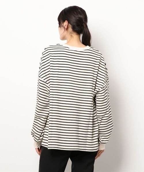 LE MORE（リモア）の「ボーダールーズスウェット（スウェット・レディース・ブラック/グリーン/ピンク・FREE）」の4枚目の写真