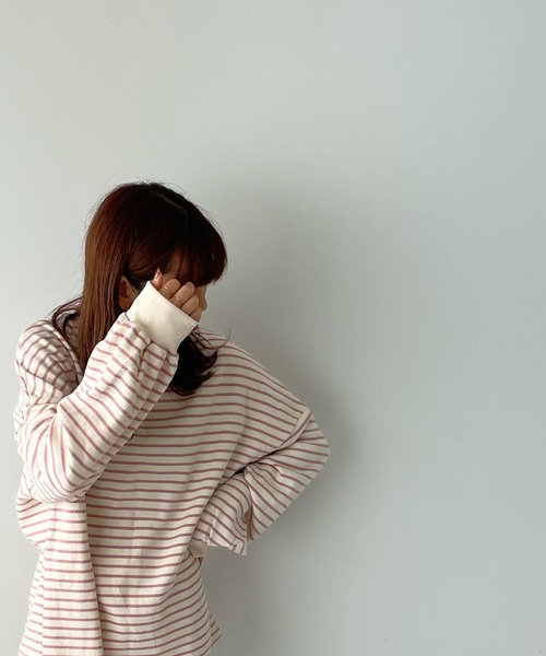 LE MORE（リモア）の「ボーダールーズスウェット（スウェット・レディース・ブラック/グリーン/ピンク・FREE）」の19枚目の写真