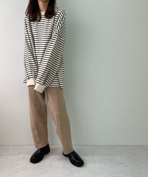 LE MORE（リモア）の「ボーダールーズスウェット（スウェット・レディース・ブラック/グリーン/ピンク・FREE）」の14枚目の写真