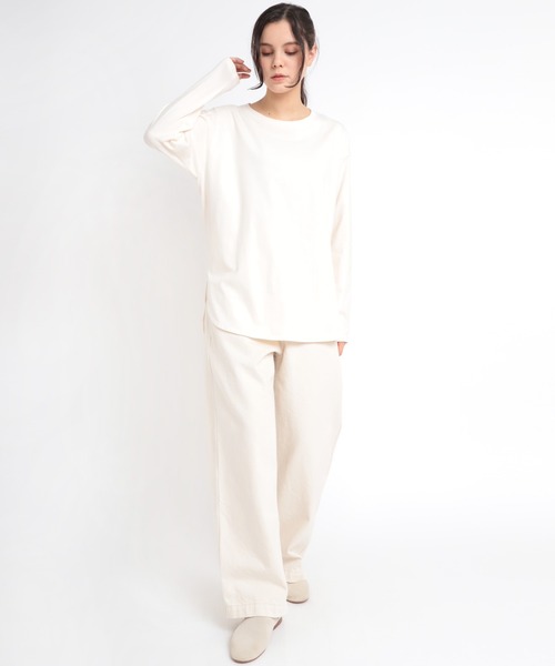 RNA-N（アールエヌエーエヌ）の「M1801 オーガニックコットンベーシックロンＴ（Tシャツ/カットソー・レディース・グレイッシュベージュ/ナチュラル/オレンジ/チョコ・MEDIUM）」の12枚目の写真