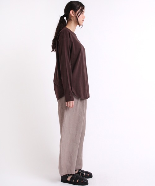 RNA-N（アールエヌエーエヌ）の「M1801 オーガニックコットンベーシックロンＴ（Tシャツ/カットソー・レディース・グレイッシュベージュ/ナチュラル/オレンジ/チョコ・MEDIUM）」の20枚目の写真