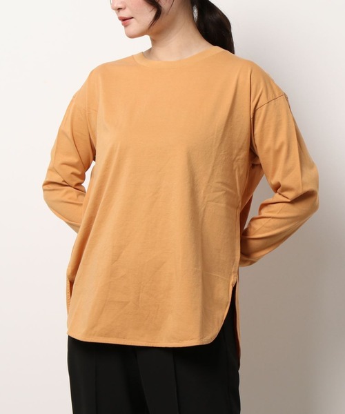 RNA-N（アールエヌエーエヌ）の「M1801 オーガニックコットンベーシックロンＴ（Tシャツ/カットソー・レディース・グレイッシュベージュ/ナチュラル/オレンジ/チョコ・MEDIUM）」の5枚目の写真