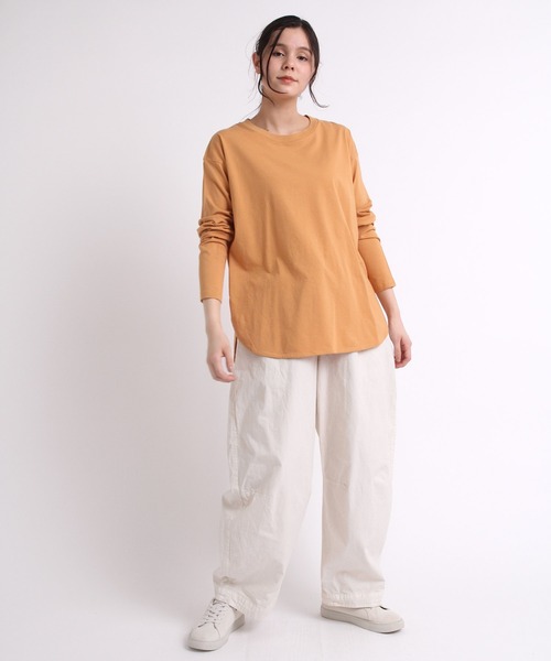 RNA-N（アールエヌエーエヌ）の「M1801 オーガニックコットンベーシックロンＴ（Tシャツ/カットソー・レディース・グレイッシュベージュ/ナチュラル/オレンジ/チョコ・MEDIUM）」の7枚目の写真
