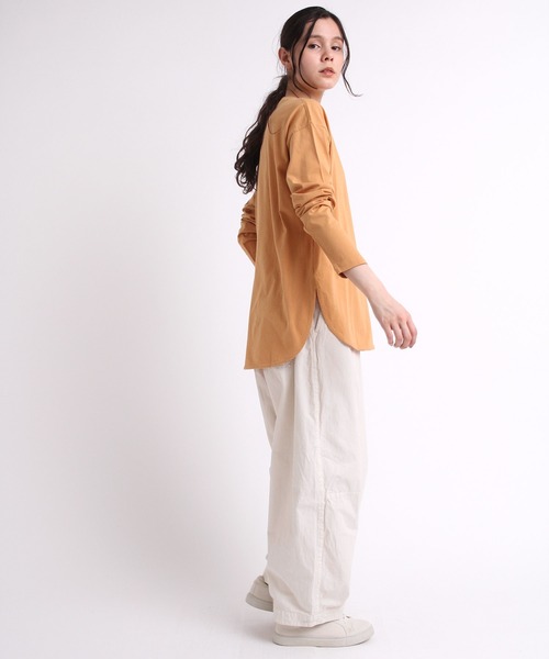 RNA-N（アールエヌエーエヌ）の「M1801 オーガニックコットンベーシックロンＴ（Tシャツ/カットソー・レディース・グレイッシュベージュ/ナチュラル/オレンジ/チョコ・MEDIUM）」の6枚目の写真