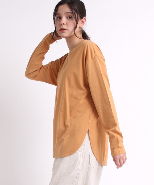 RNA-N（アールエヌエーエヌ）の「M1801 オーガニックコットンベーシックロンＴ（Tシャツ/カットソー・レディース・グレイッシュベージュ/ナチュラル/オレンジ/チョコ・MEDIUM）」の8枚目の写真