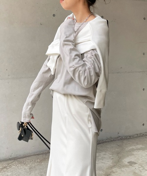 DouDou（ドゥドゥ）の「袖ギャザープルオーバー（Tシャツ/カットソー・レディース・ホワイト/ブラック/グレー・FREE）」の21枚目の写真