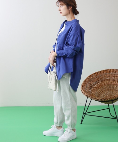 frames RAY CASSIN（フレームスレイカズン）の「WEB限定 カラーストライプバンドカラーオーバーシャツ（シャツ/ブラウス・レディース・ブルー/イエロー×グリーン/イエロー/ネイビー/ピンク/ライトグリーン・FREE）」の19枚目の写真