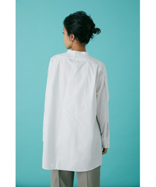 BLACK BY MOUSSY（ブラックバイマウジー）の「band collar shirt（バンドカラーシャツ）（シャツ/ブラウス・レディース・ホワイト/ライトパープル・FREE）」の6枚目の写真