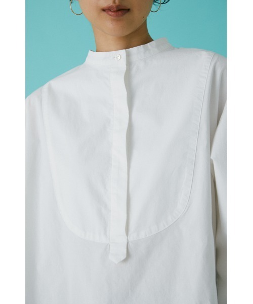 BLACK BY MOUSSY（ブラックバイマウジー）の「band collar shirt（バンドカラーシャツ）（シャツ/ブラウス・レディース・ホワイト/ライトパープル・FREE）」の16枚目の写真