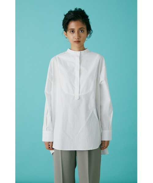 BLACK BY MOUSSY（ブラックバイマウジー）の「band collar shirt（バンドカラーシャツ）（シャツ/ブラウス・レディース・ホワイト/ライトパープル・FREE）」の8枚目の写真