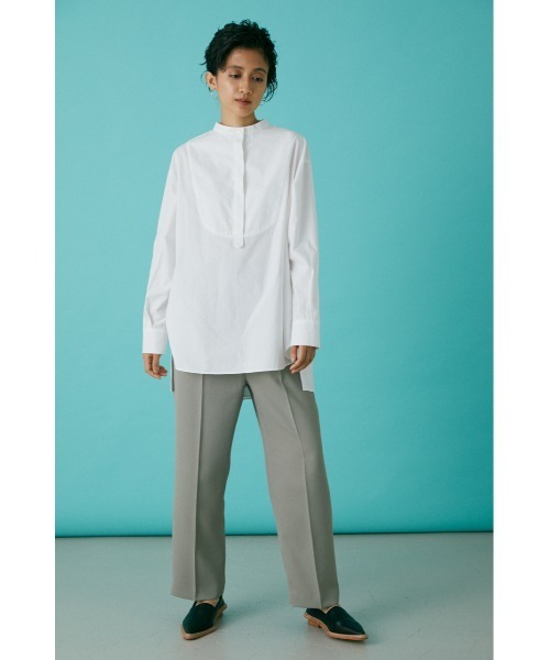 BLACK BY MOUSSY（ブラックバイマウジー）の「band collar shirt（バンドカラーシャツ）（シャツ/ブラウス・レディース・ホワイト/ライトパープル・FREE）」の4枚目の写真