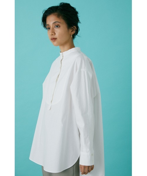 BLACK BY MOUSSY（ブラックバイマウジー）の「band collar shirt（バンドカラーシャツ）（シャツ/ブラウス・レディース・ホワイト/ライトパープル・FREE）」の9枚目の写真