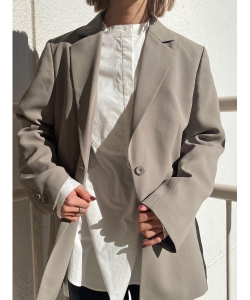 BLACK BY MOUSSY（ブラックバイマウジー）の「band collar shirt（バンドカラーシャツ）（シャツ/ブラウス・レディース・ホワイト/ライトパープル・FREE）」の22枚目の写真