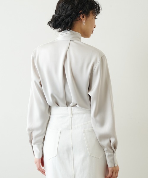 ウィムガゼット　ボウタイ　ブラウス　ホワイトシャツ 長袖 ウィムガゼット ボウタイ ブラウス ホワイトシャツ 長袖 Whim