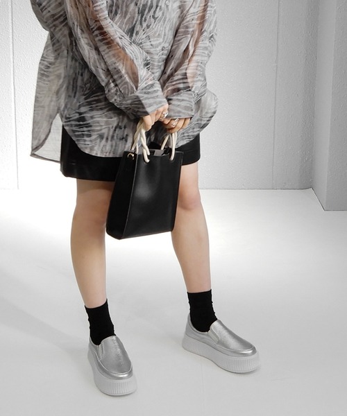 minia（ミニア）の「トラックソールスリッポン　◇（スニーカー・レディース・ホワイト/シルバー/ブラック/パイソン/ブラック系その他・L/M/LL/S）」の19枚目の写真