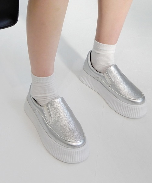 minia（ミニア）の「トラックソールスリッポン　◇（スニーカー・レディース・ホワイト/シルバー/ブラック/パイソン/ブラック系その他・L/M/LL/S）」の21枚目の写真