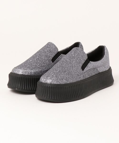 minia（ミニア）の「トラックソールスリッポン　◇（スニーカー・レディース・ホワイト/シルバー/ブラック/パイソン/ブラック系その他・L/M/LL/S）」の6枚目の写真