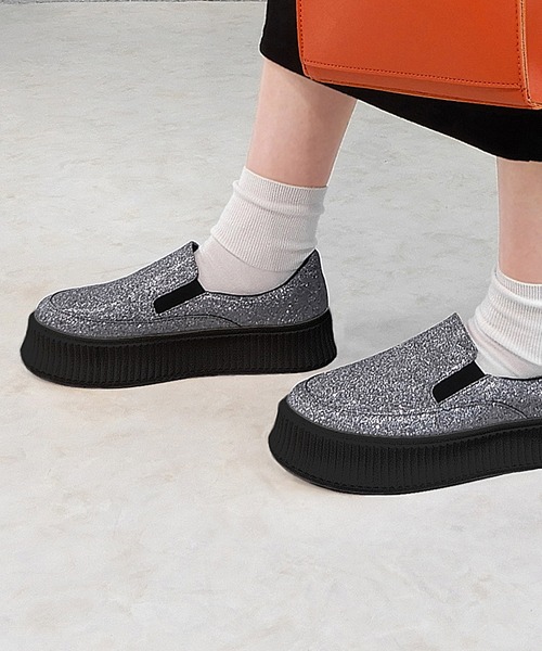 minia（ミニア）の「トラックソールスリッポン　◇（スニーカー・レディース・ホワイト/シルバー/ブラック/パイソン/ブラック系その他・L/M/LL/S）」の10枚目の写真