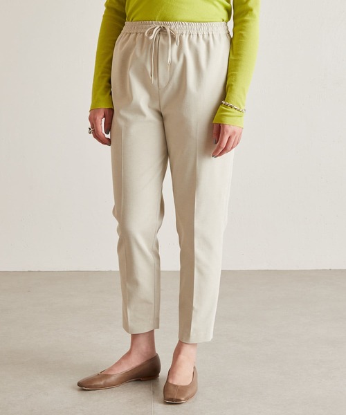 BEARDSLEY（ビアズリー）の「3サイズ展開 麻混トラックパンツ（その他パンツ・レディース・ライトベージュ/ブラック・1/2/0）」の7枚目の写真