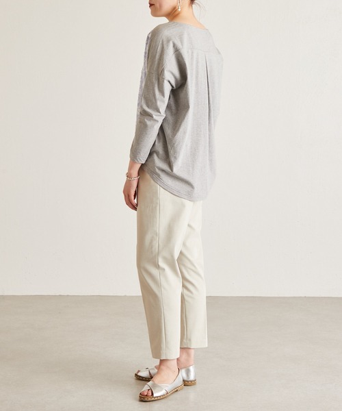 BEARDSLEY（ビアズリー）の「3サイズ展開 麻混トラックパンツ（その他パンツ・レディース・ライトベージュ/ブラック・1/2/0）」の14枚目の写真