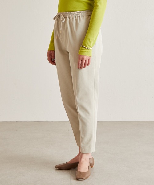 BEARDSLEY（ビアズリー）の「3サイズ展開 麻混トラックパンツ（その他パンツ・レディース・ライトベージュ/ブラック・1/2/0）」の12枚目の写真