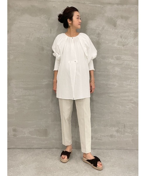 BEARDSLEY（ビアズリー）の「3サイズ展開 麻混トラックパンツ（その他パンツ・レディース・ライトベージュ/ブラック・1/2/0）」の18枚目の写真