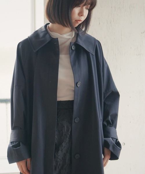 AULI（アウリィ）の「【低身長向けサイズ】ステンカラーコート（ステンカラーコート・レディース・ベージュ/ネイビー/ブルー・S/XS）」の18枚目の写真