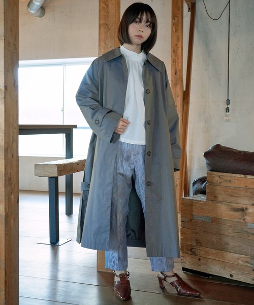 AULI（アウリィ）の「【低身長向けサイズ】ステンカラーコート（ステンカラーコート・レディース・ベージュ/ネイビー/ブルー・S/XS）」の22枚目の写真