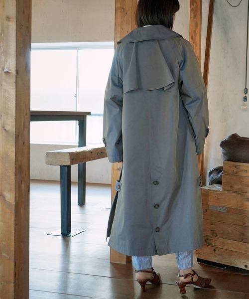 AULI（アウリィ）の「【低身長向けサイズ】ステンカラーコート（ステンカラーコート・レディース・ベージュ/ネイビー/ブルー・S/XS）」の5枚目の写真