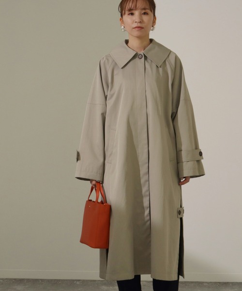 AULI（アウリィ）の「【低身長向けサイズ】ステンカラーコート（ステンカラーコート・レディース・ベージュ/ネイビー/ブルー・S/XS）」の10枚目の写真