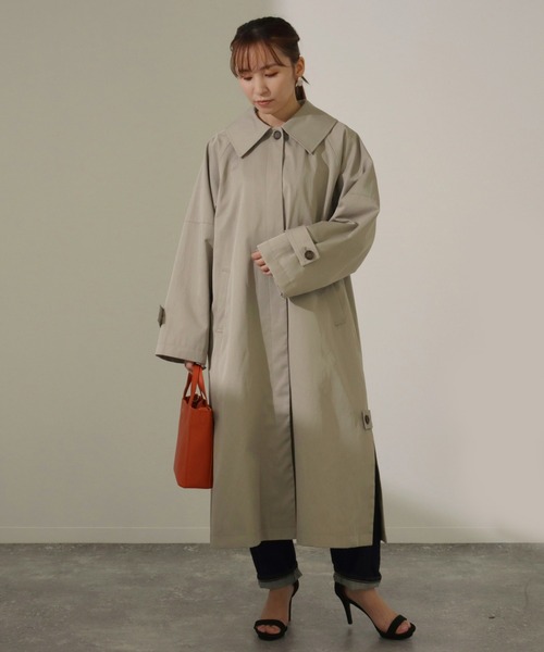 AULI（アウリィ）の「【低身長向けサイズ】ステンカラーコート（ステンカラーコート・レディース・ベージュ/ネイビー/ブルー・S/XS）」の17枚目の写真