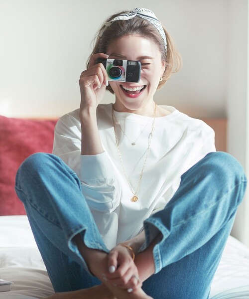 OPAQUE.CLIP（オペークドットクリップ）の「◆リサイクルコットンデニム 202 FLARE【WEB限定サイズ】（デニムパンツ・レディース・ダークネイビー/ネイビー/アイボリー/ナチュラル・36/38/34/42/40）」の16枚目の写真