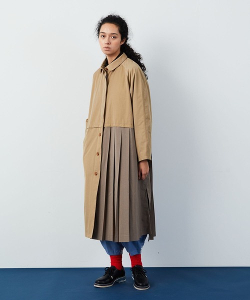 FRAPBOIS（フラボア）の「バルマカーン コート（ステンカラーコート・レディース・ベージュ/ネイビー・0/1）」の22枚目の写真