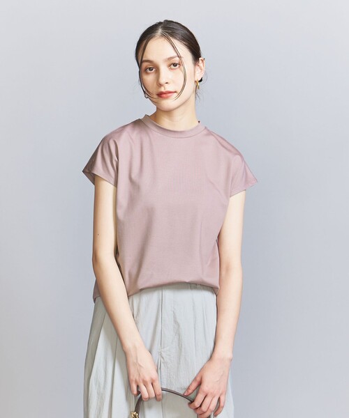BEAUTY&YOUTH UNITED ARROWS(ビューティーアンドユースユナイテッドアローズ)の「クルーネックフレンチスリーブカットソー(Tシャツ/カットソー・レディース・ホワイト/ブラック/ダークブラウン/コバルトブルー/ライラック/オフホワイト/ライトブルー/ライトピンク/その他3・FREE)」の9枚目の写真