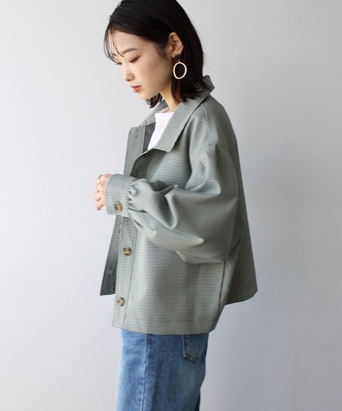 GeeRA（ジーラ）の「ボリュームスリーブフラップジャケット（その他アウター・レディース・グリーン/グレー・MEDIUM）」の12枚目の写真